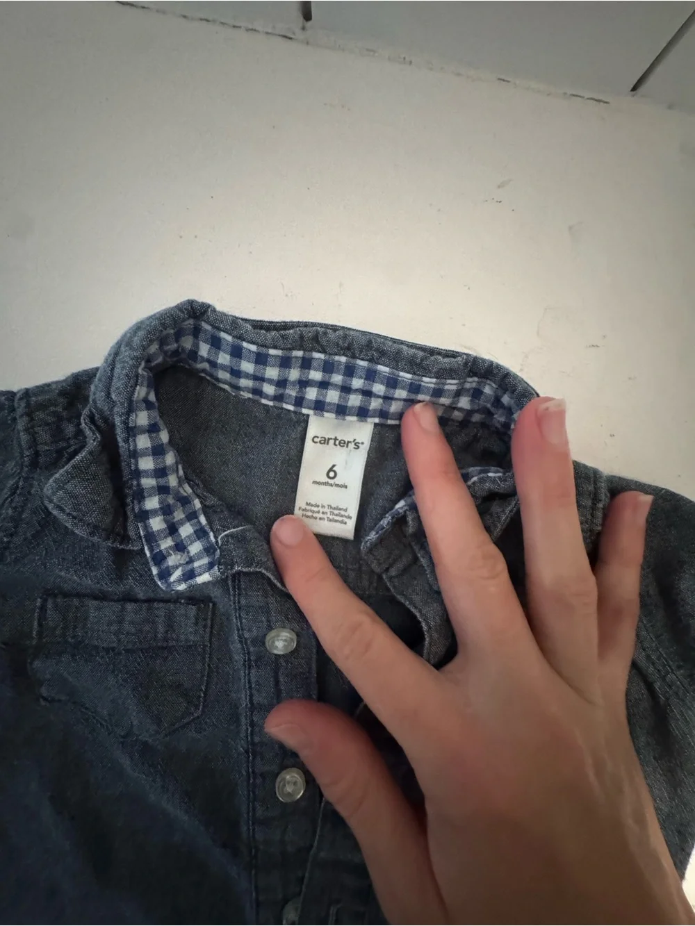 Carter's Indigo Denim-Style Short Sleeve One-Piece